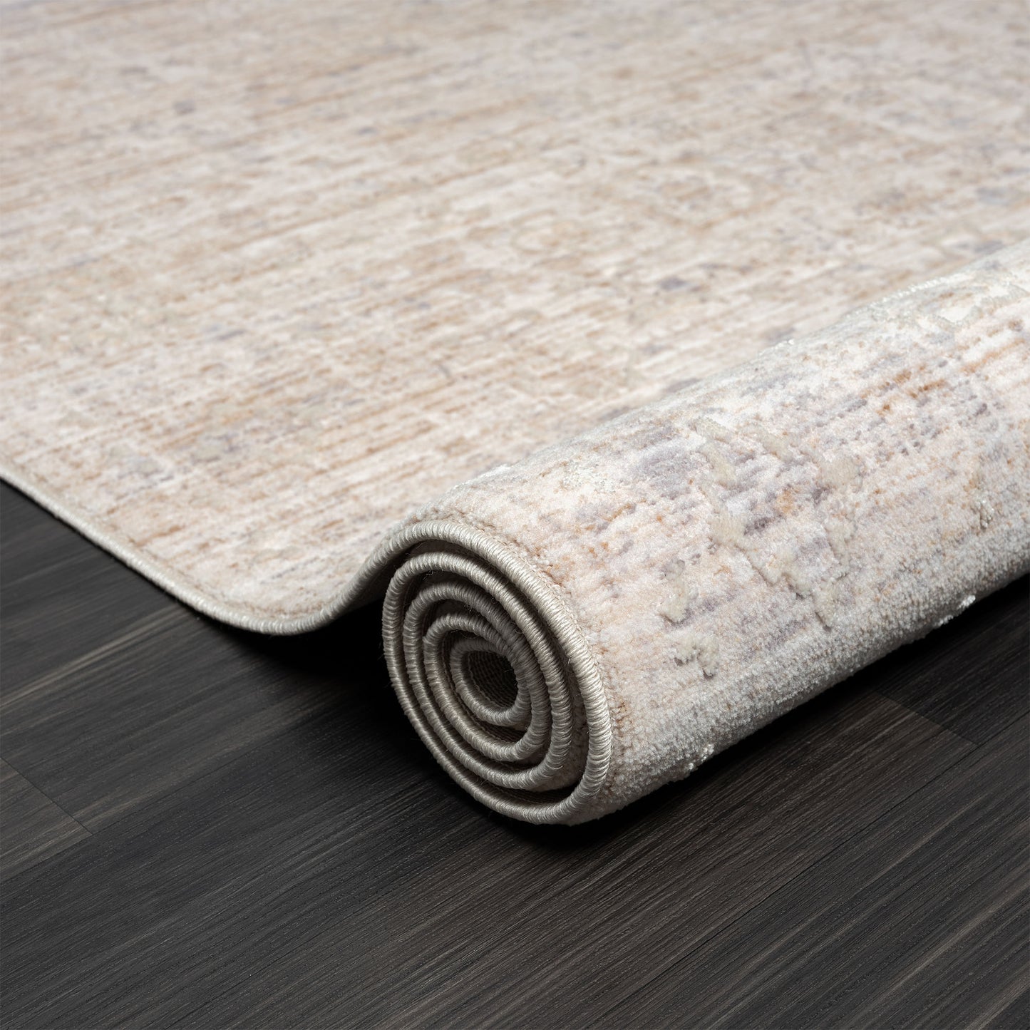 Lancaster-82299 Traditional Power-Loomed Gray Cotton Indoor Area Rug - LR Home