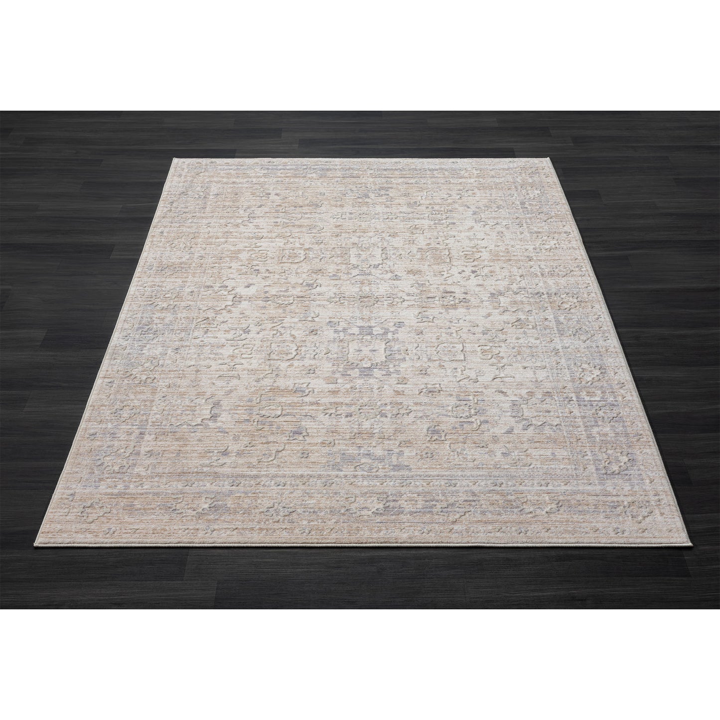 Lancaster-82299 Traditional Power-Loomed Gray Cotton Indoor Area Rug - LR Home