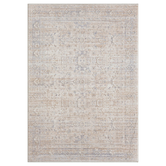 Lancaster Gray Bordered Classic/Traditional Polyester Blend Area Rug - Silo view