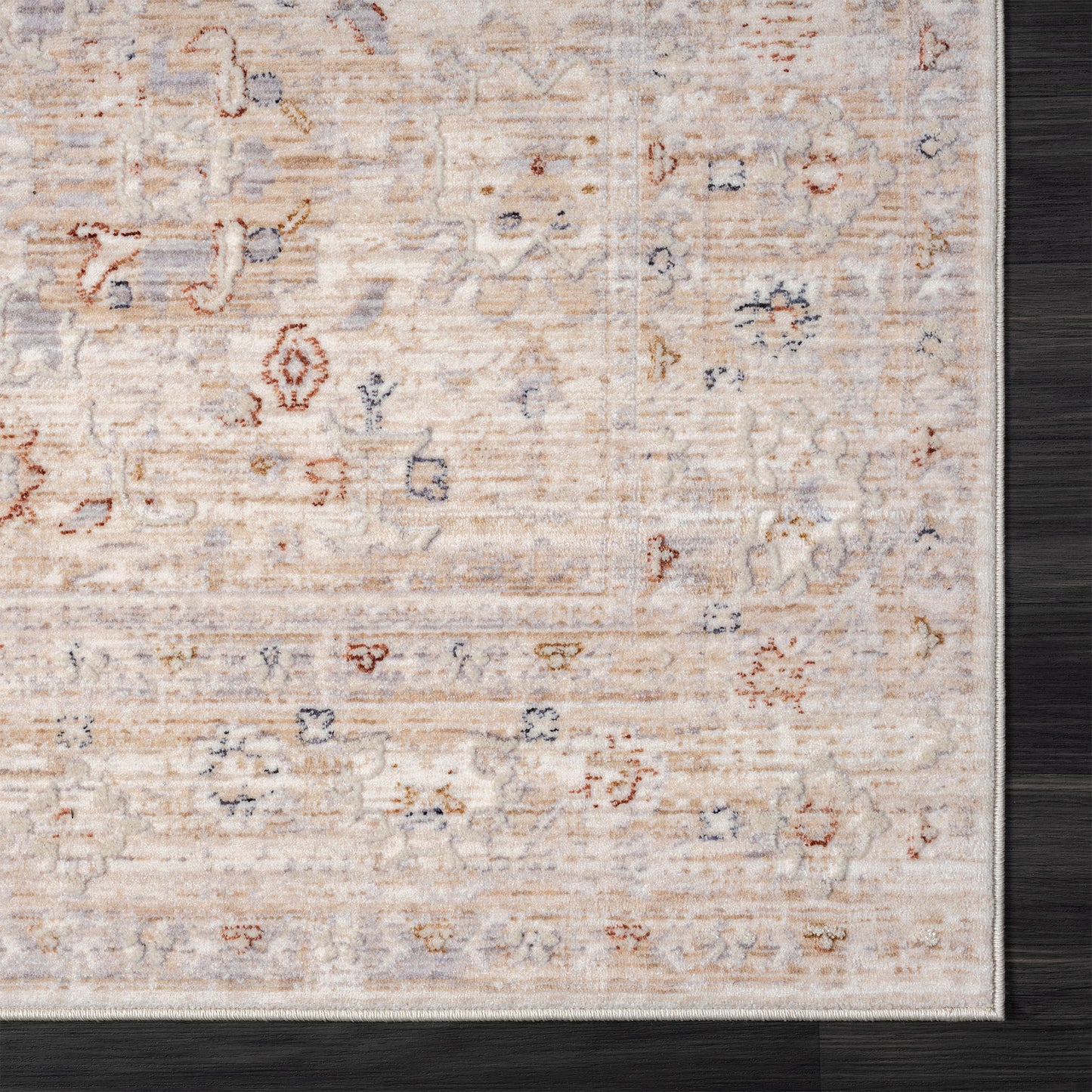 Lancaster-82300 Traditional Power-Loomed Rust Cotton Indoor Area Rug - LR Home