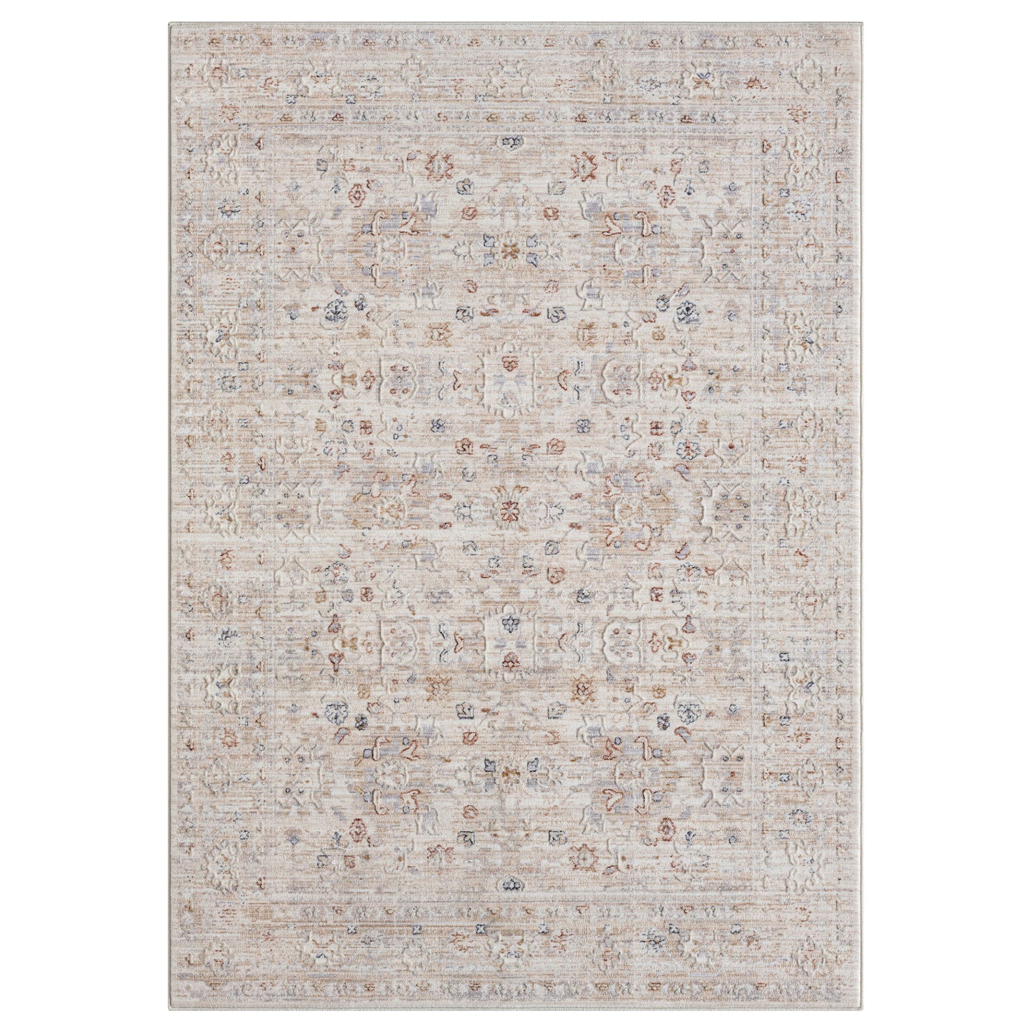 LANCA-82299 Classic/Traditional Machine Made Rust Polyester Blend Indoor Area Rugs - LR Home