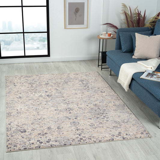 Lancaster-82302 Traditional Power-Loomed Blue Cotton Indoor Area Rug - LR Home