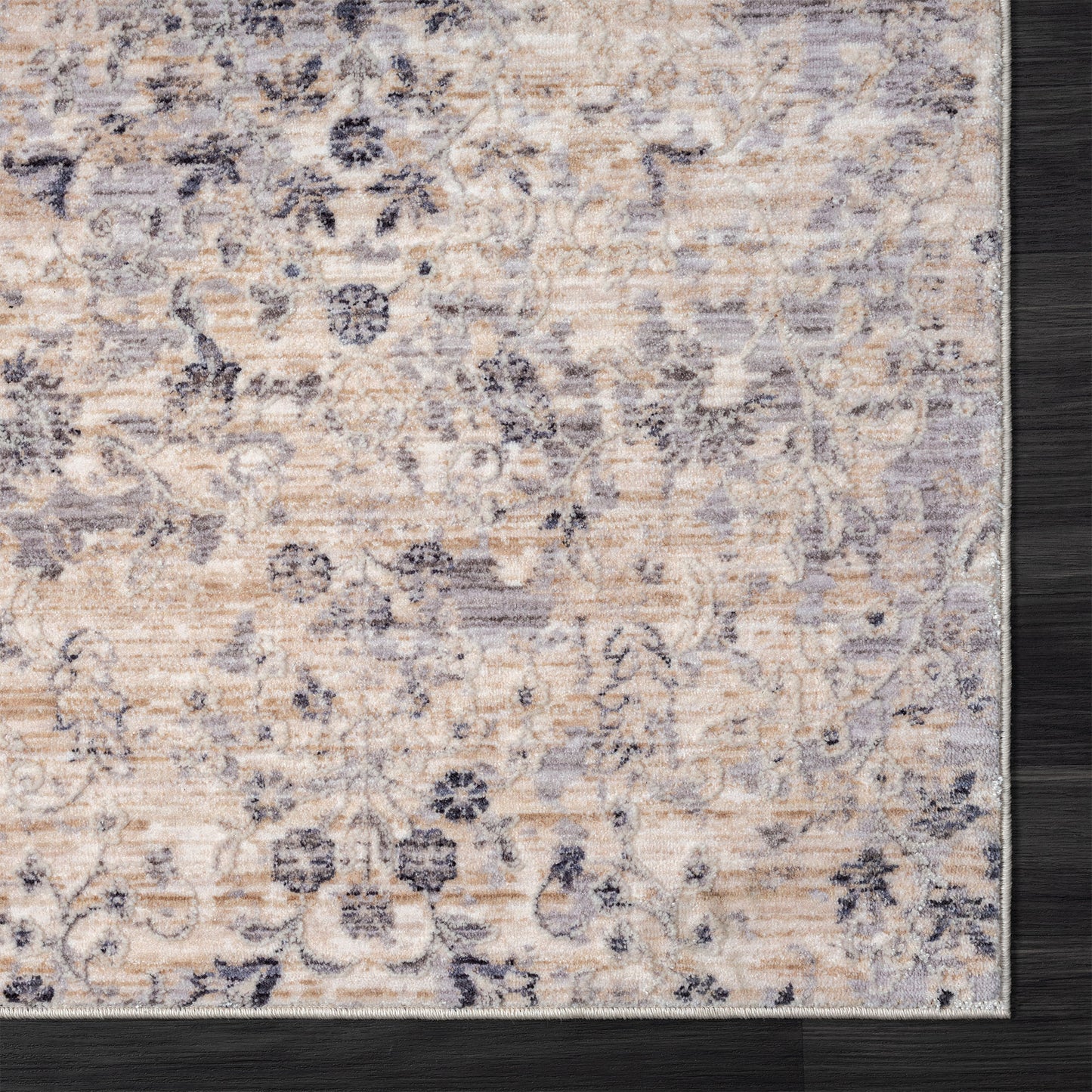 LANCA-82301 Classic/Traditional Machine Made Blue Polyester Blend Indoor Area Rugs - LR Home