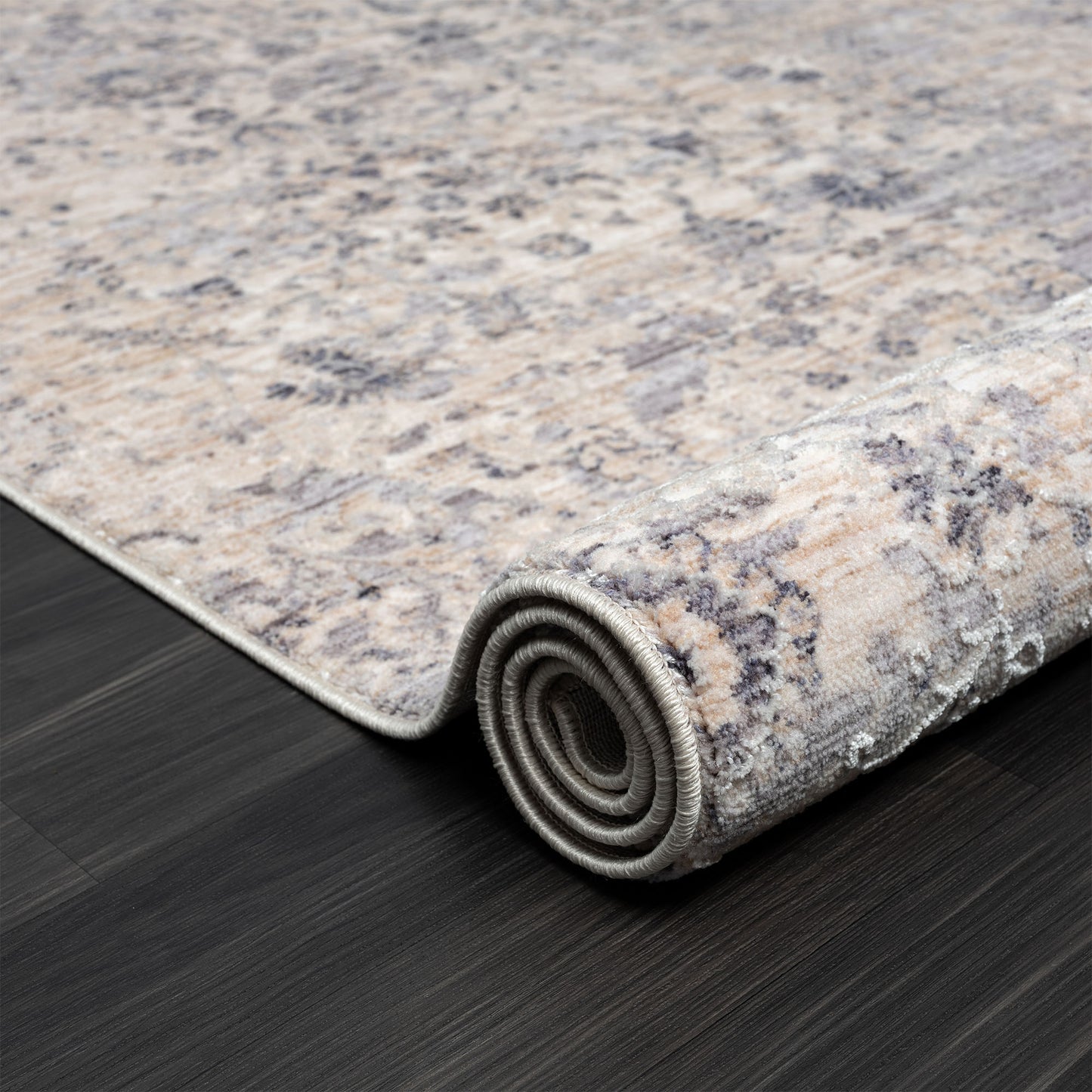 LANCA-82301 Classic/Traditional Machine Made Blue Polyester Blend Indoor Area Rugs - LR Home