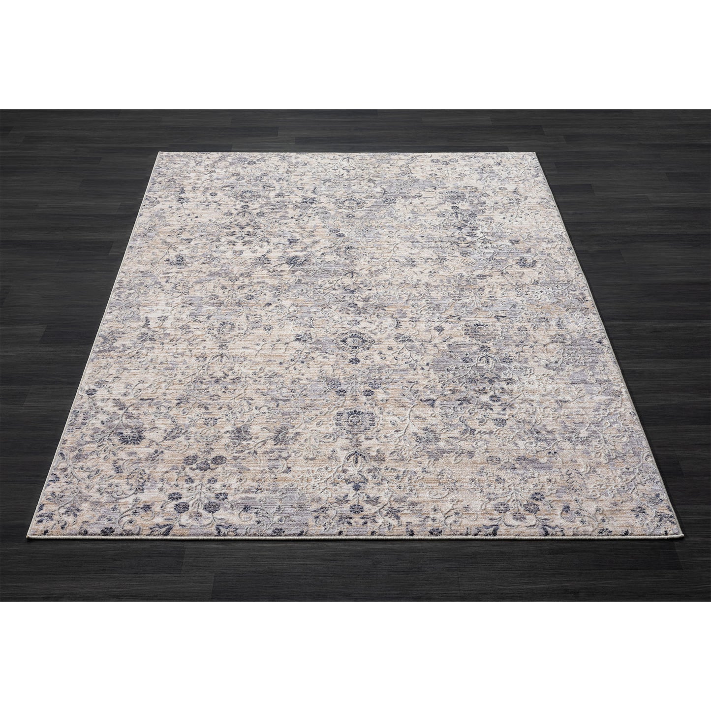 LANCA-82301 Classic/Traditional Machine Made Blue Polyester Blend Indoor Area Rugs - LR Home