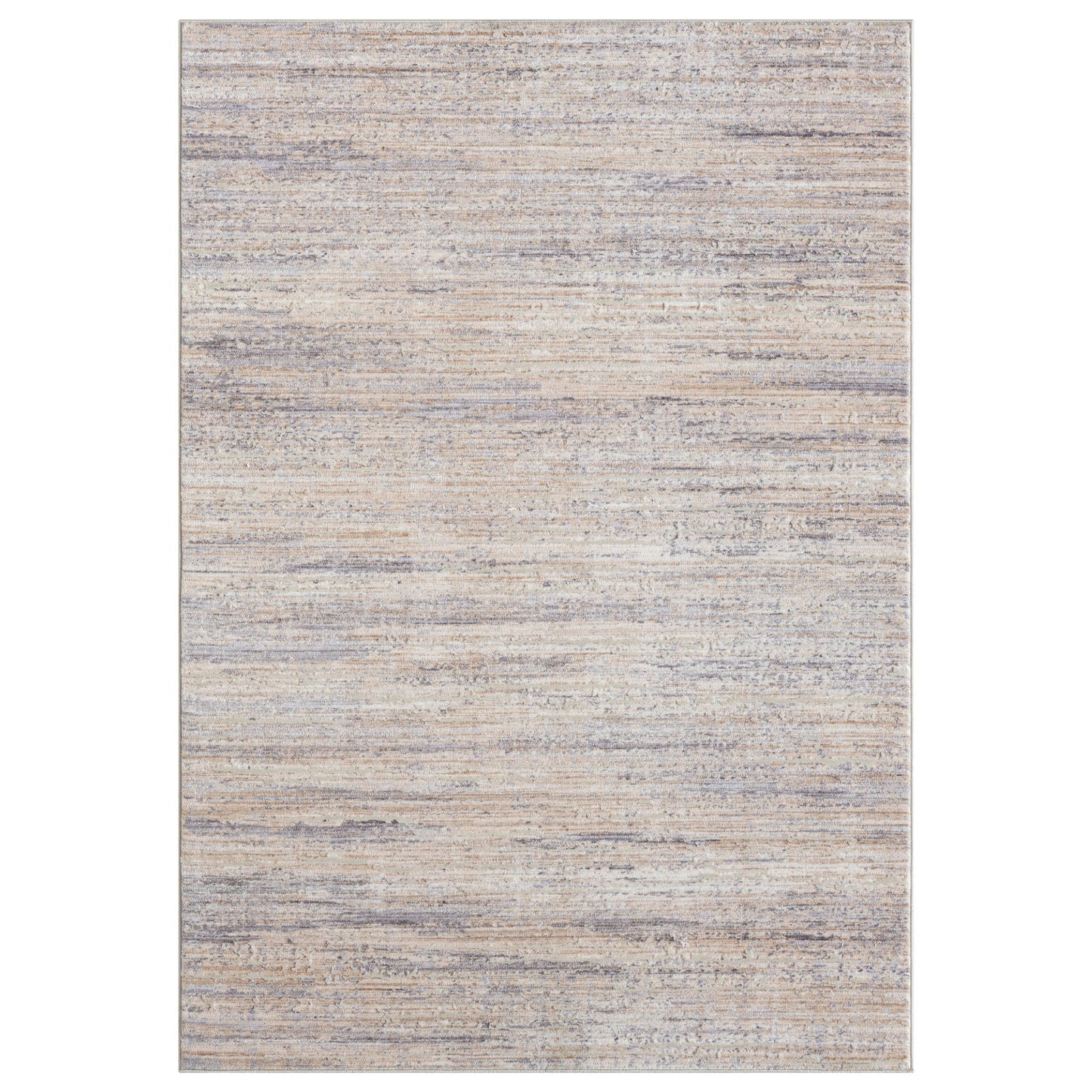 LANCA-82303 Transitional/Casual Machine Made Gray/Beige Polyester Blend Indoor Area Rugs - LR Home