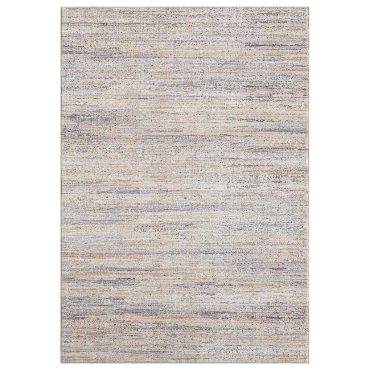 Lancaster Gray/Beige Striped Transitional/Casual Polyester Blend Area Rug - Silo view