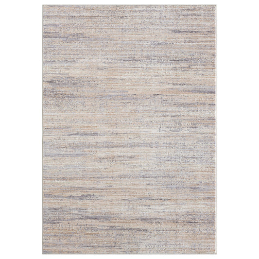 Lancaster Gray/Beige Striped Transitional/Casual Polyester Blend Area Rug - Silo view