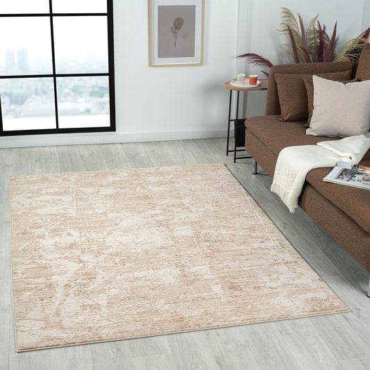 Lancaster-82304 Transitional Power-Loomed Beige Cotton Indoor Area Rug - LR Home