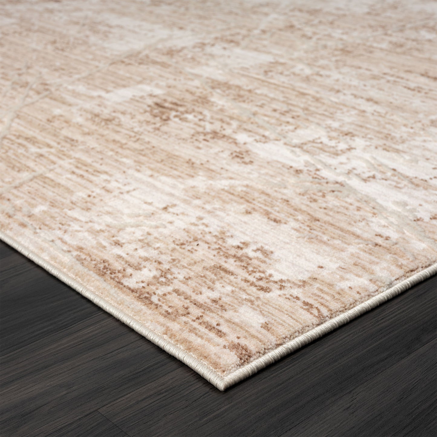 LANCA-82304 Transitional/Casual Machine Made Beige Polyester Blend Indoor Area Rugs - LR Home