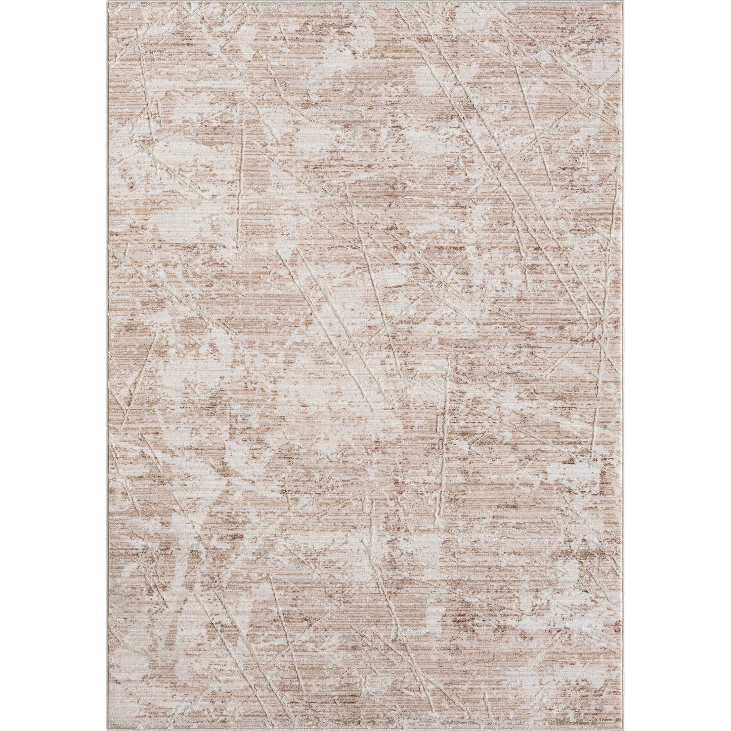 LANCA-82304 Transitional/Casual Machine Made Beige Polyester Blend Indoor Area Rugs - LR Home