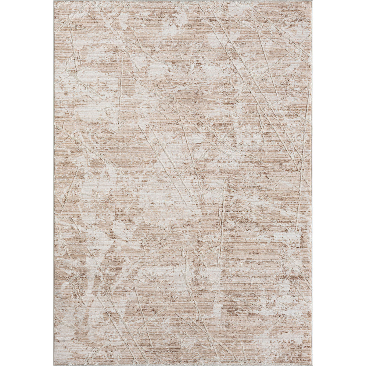 Lancaster Beige Abstract Transitional/Casual Polyester Blend Area Rug - Silo view