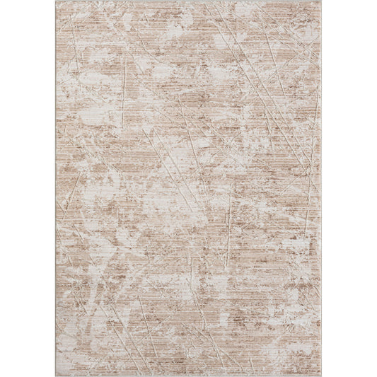 Lancaster Beige Abstract Transitional/Casual Polyester Blend Area Rug - Silo view