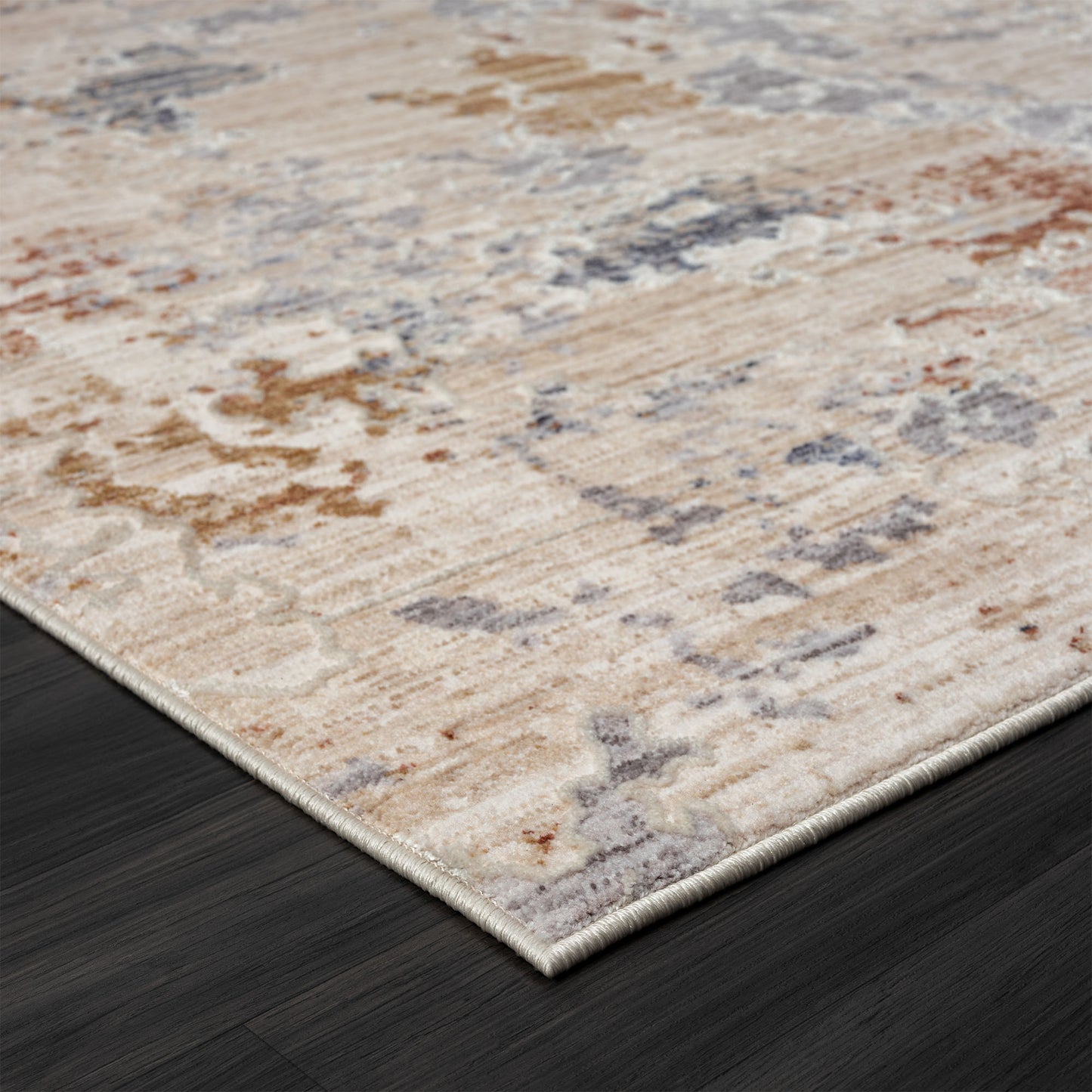 LANCA-82305 Modern/Contemporary Machine Made Adobe/Stone gray Polyester Blend Indoor Area Rugs - LR Home