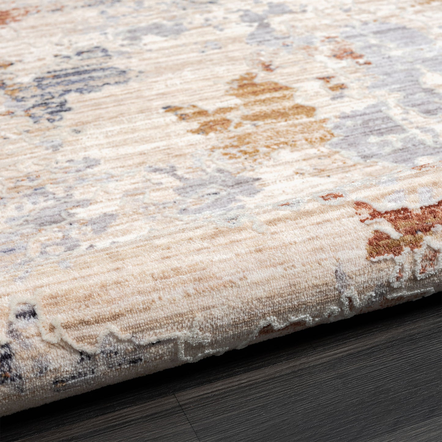 LANCA-82305 Modern/Contemporary Machine Made Adobe/Stone gray Polyester Blend Indoor Area Rugs - LR Home