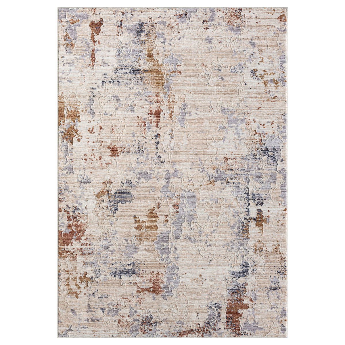 Lancaster Rust Abstract Modern/Contemporary Polyester Blend Area Rug - Silo view