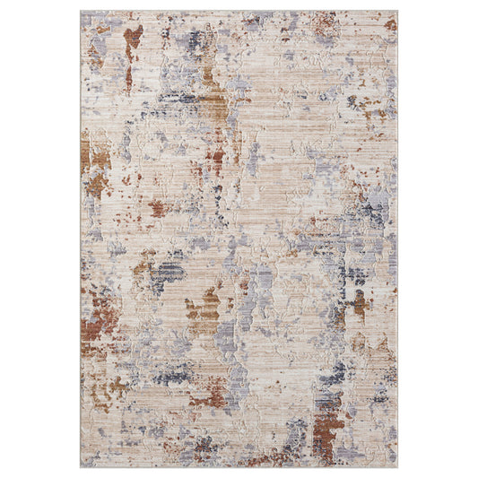 Lancaster Rust Abstract Modern/Contemporary Polyester Blend Area Rug - Silo view