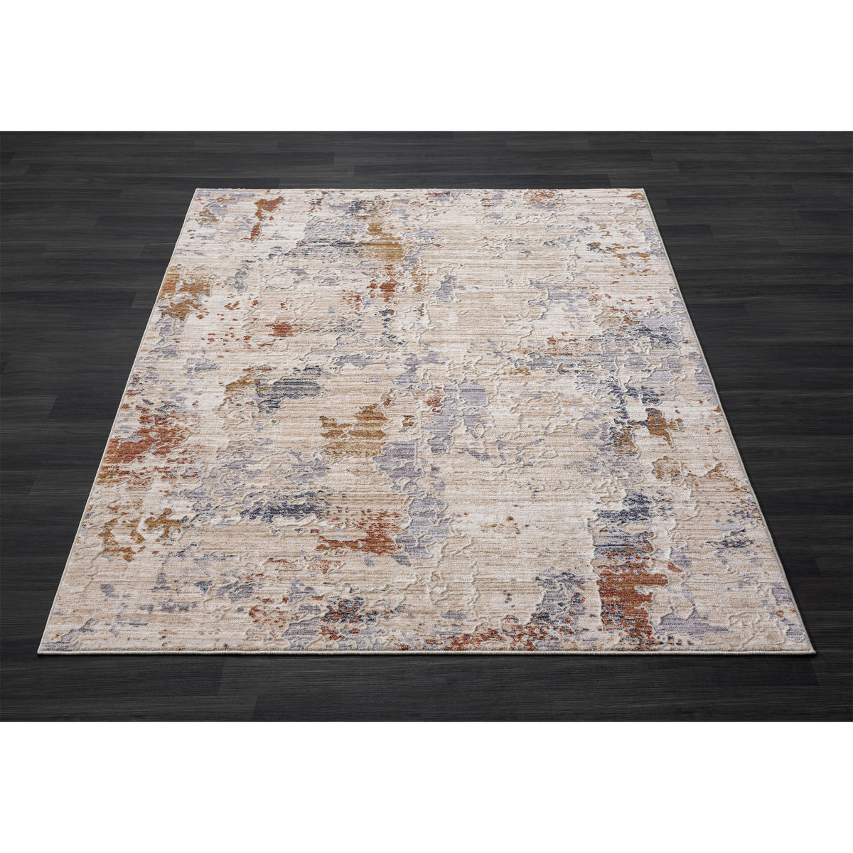Lancaster Rust Abstract Modern/Contemporary Polyester Blend Area Rug - lifestyle view 3