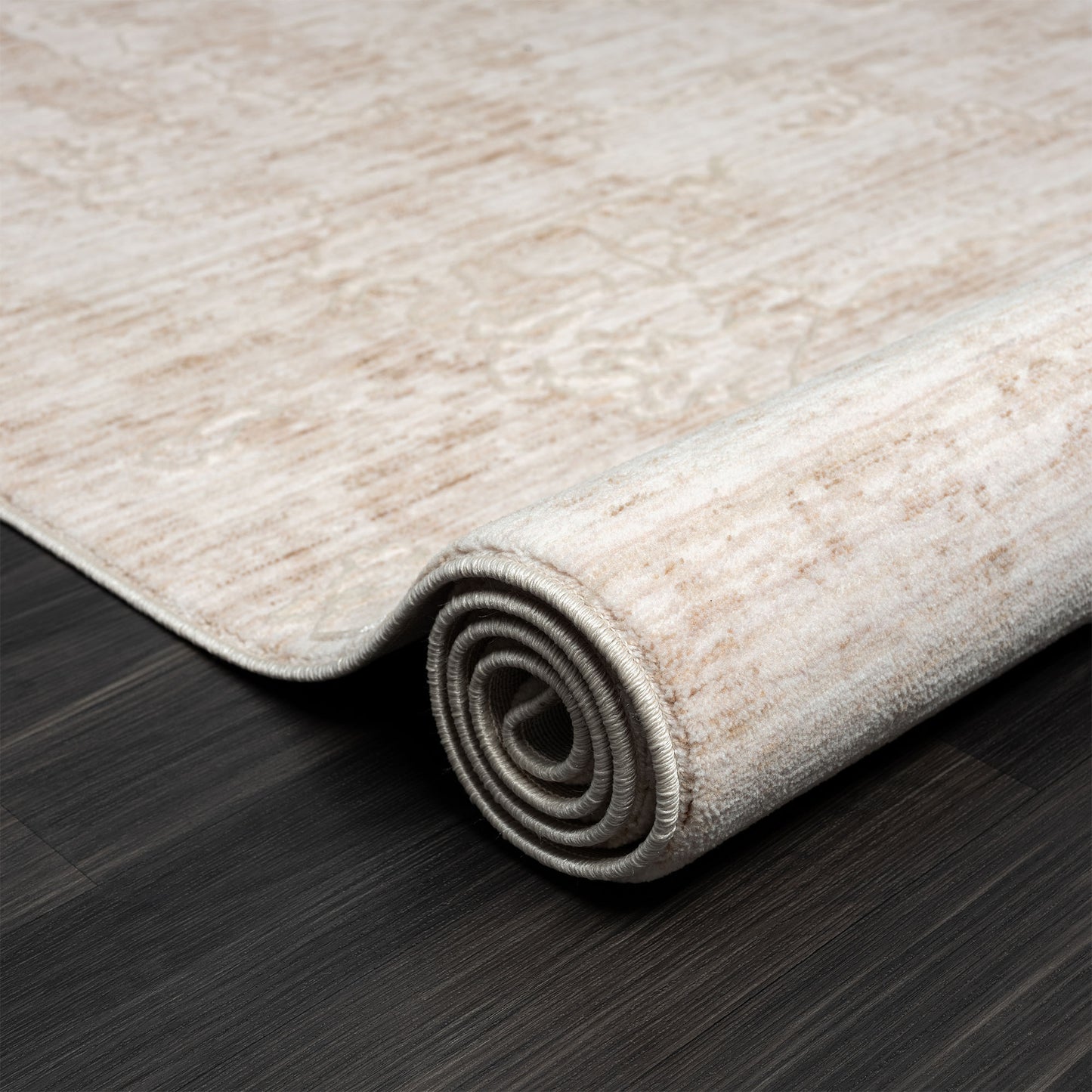 Lancaster-82307 Modern Power-Loomed Beige Cotton Indoor Area Rug - LR Home