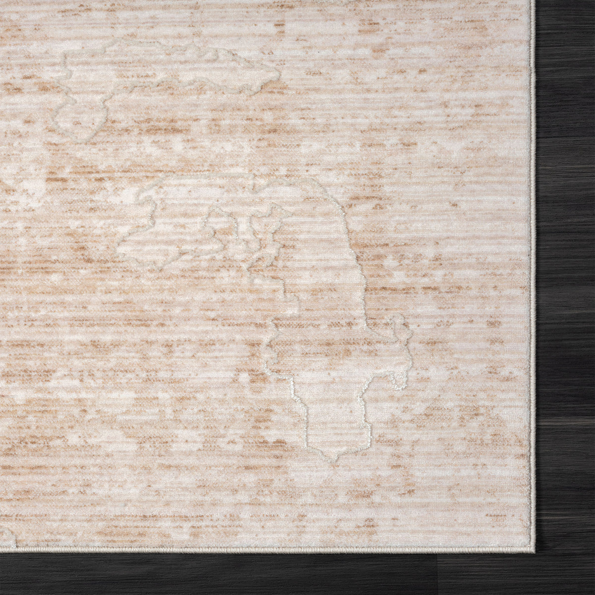 Lancaster Beige Abstract Modern/Contemporary Polyester Blend Area Rug - corner view