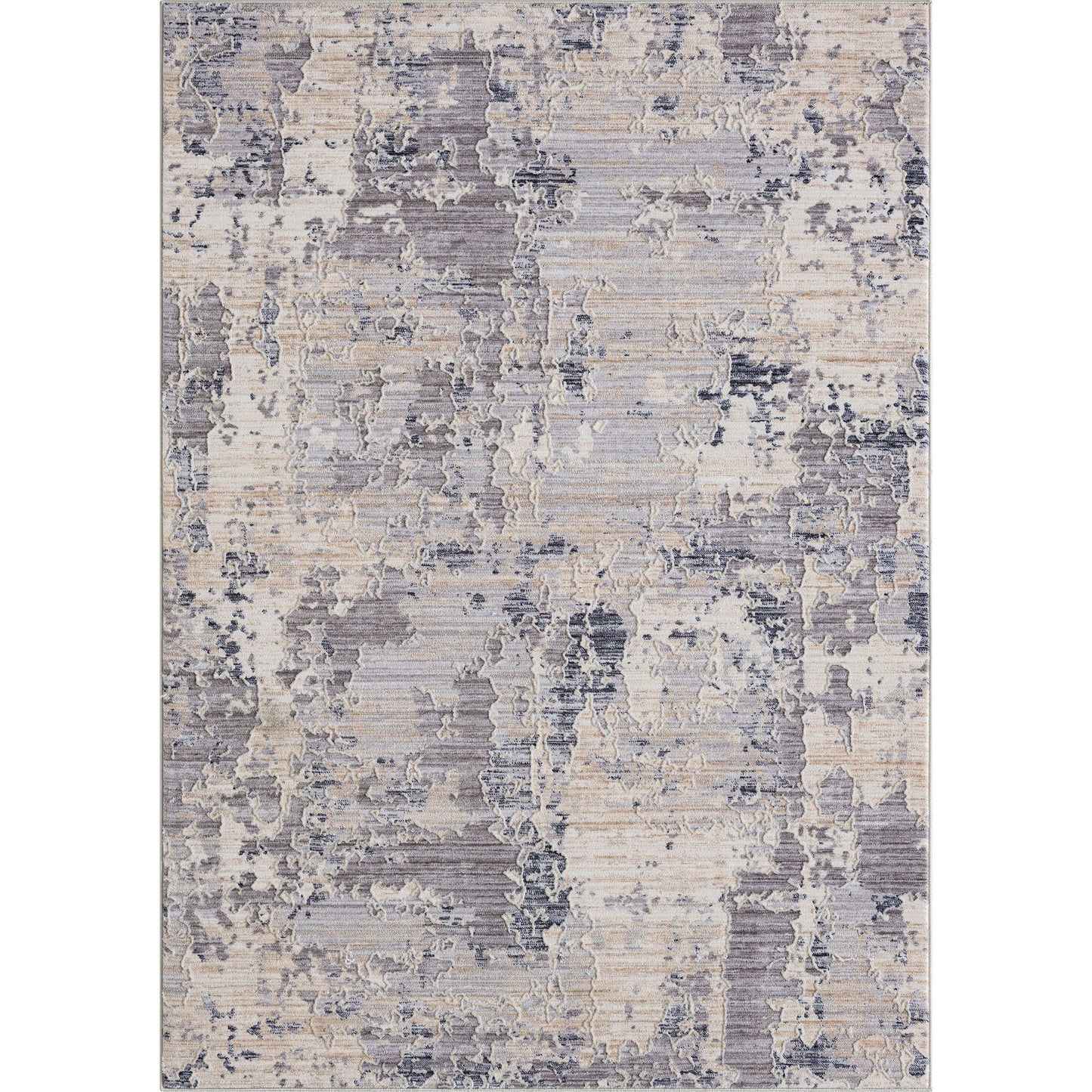 Lancaster-82308 Modern Power-Loomed Gray/Blue Cotton Indoor Area Rug - LR Home