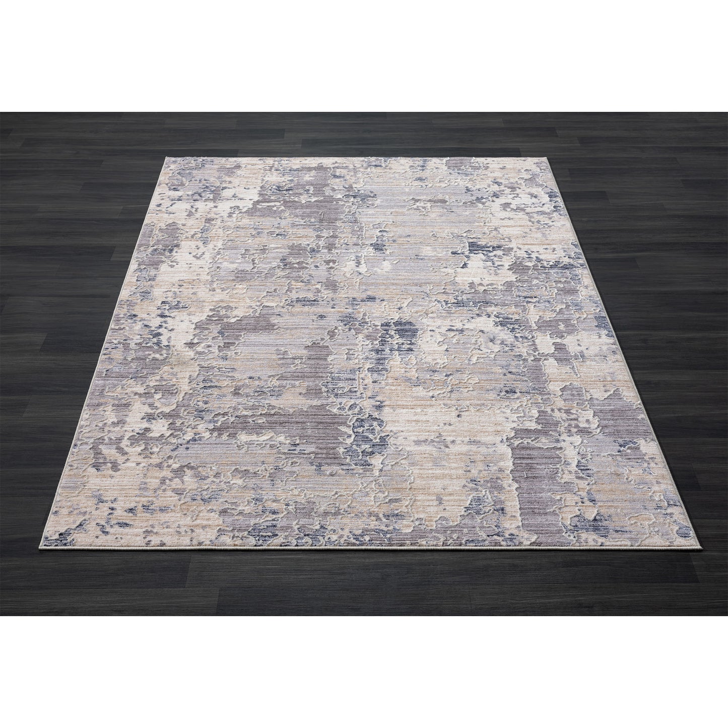 Lancaster-82308 Modern Power-Loomed Gray/Blue Cotton Indoor Area Rug - LR Home