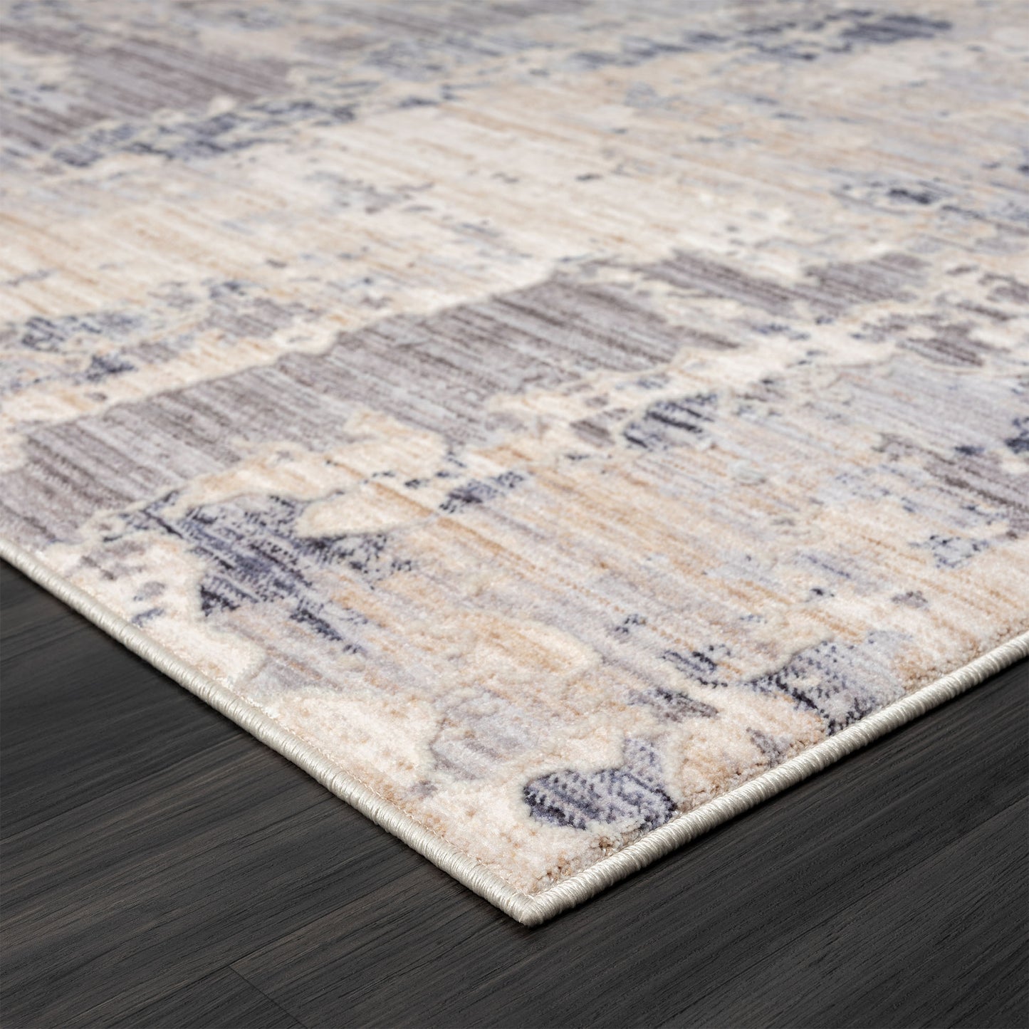 LANCA-82308 Modern/Contemporary Machine Made Gray/Blue Polyester Blend Indoor Area Rugs - LR Home
