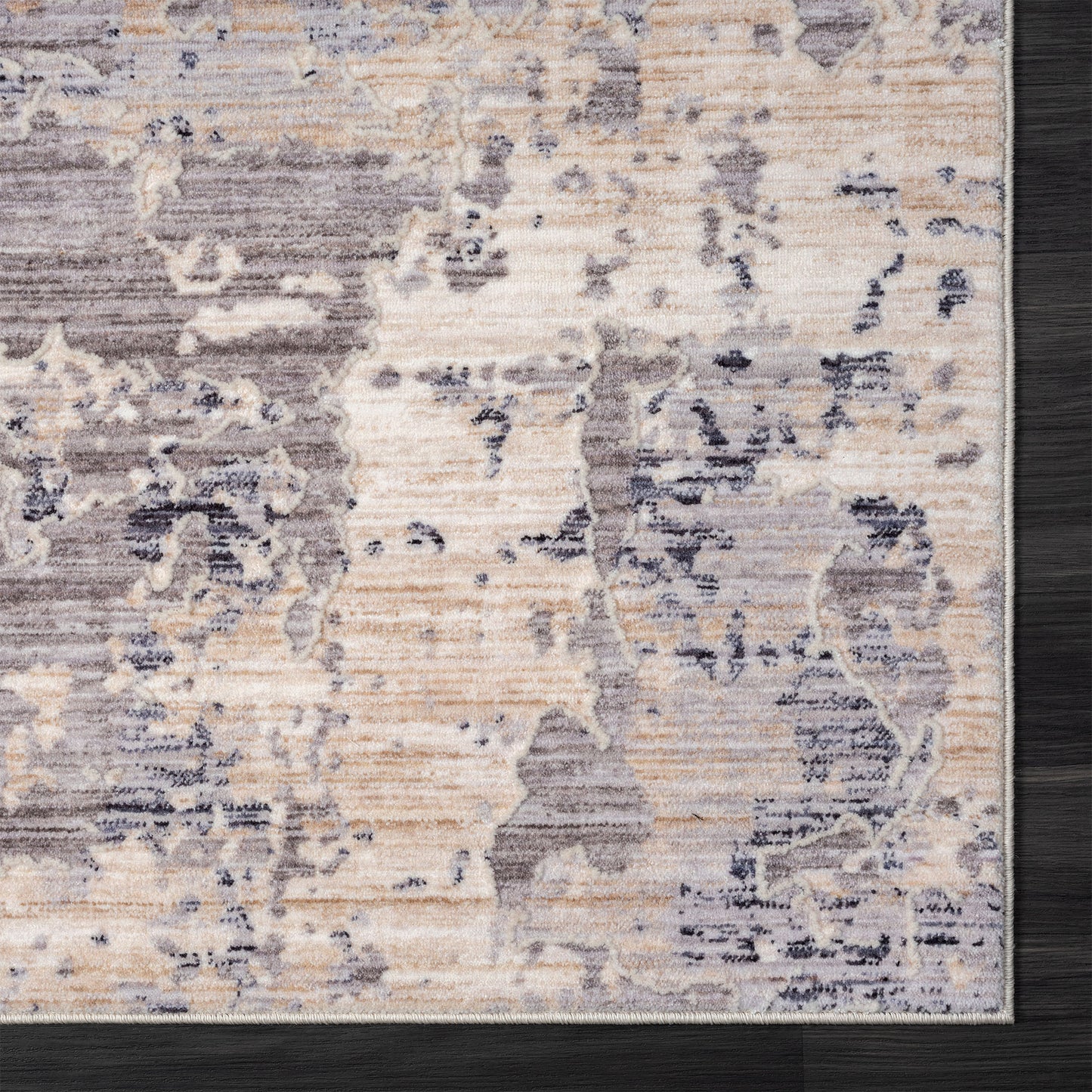 LANCA-82308 Modern/Contemporary Machine Made Gray/Blue Polyester Blend Indoor Area Rugs - LR Home