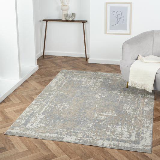 Lanham-82271 Modern Power-Loomed Gray/Ivory Jute Indoor Area Rug - LR Home