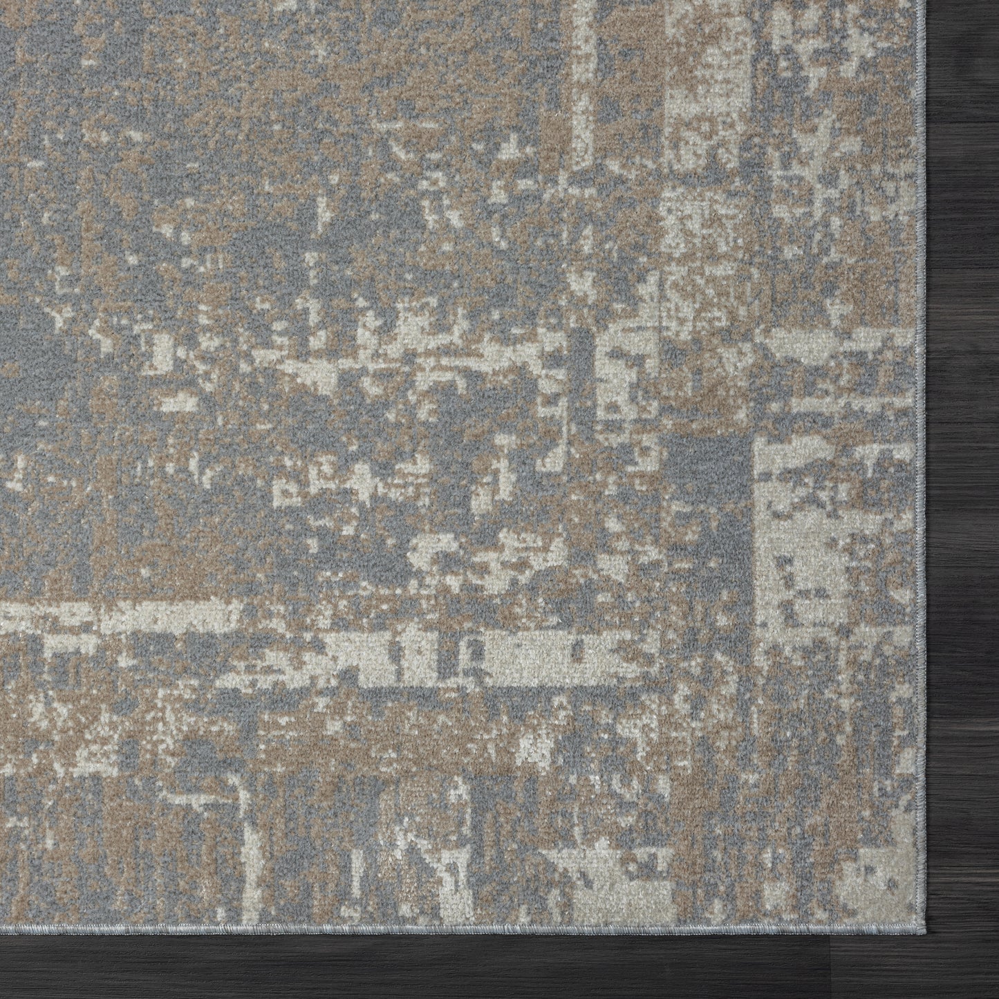 LANHM-82271 Modern/Contemporary Machine Made Gray/Ivory Polyester Indoor Area Rugs - LR Home