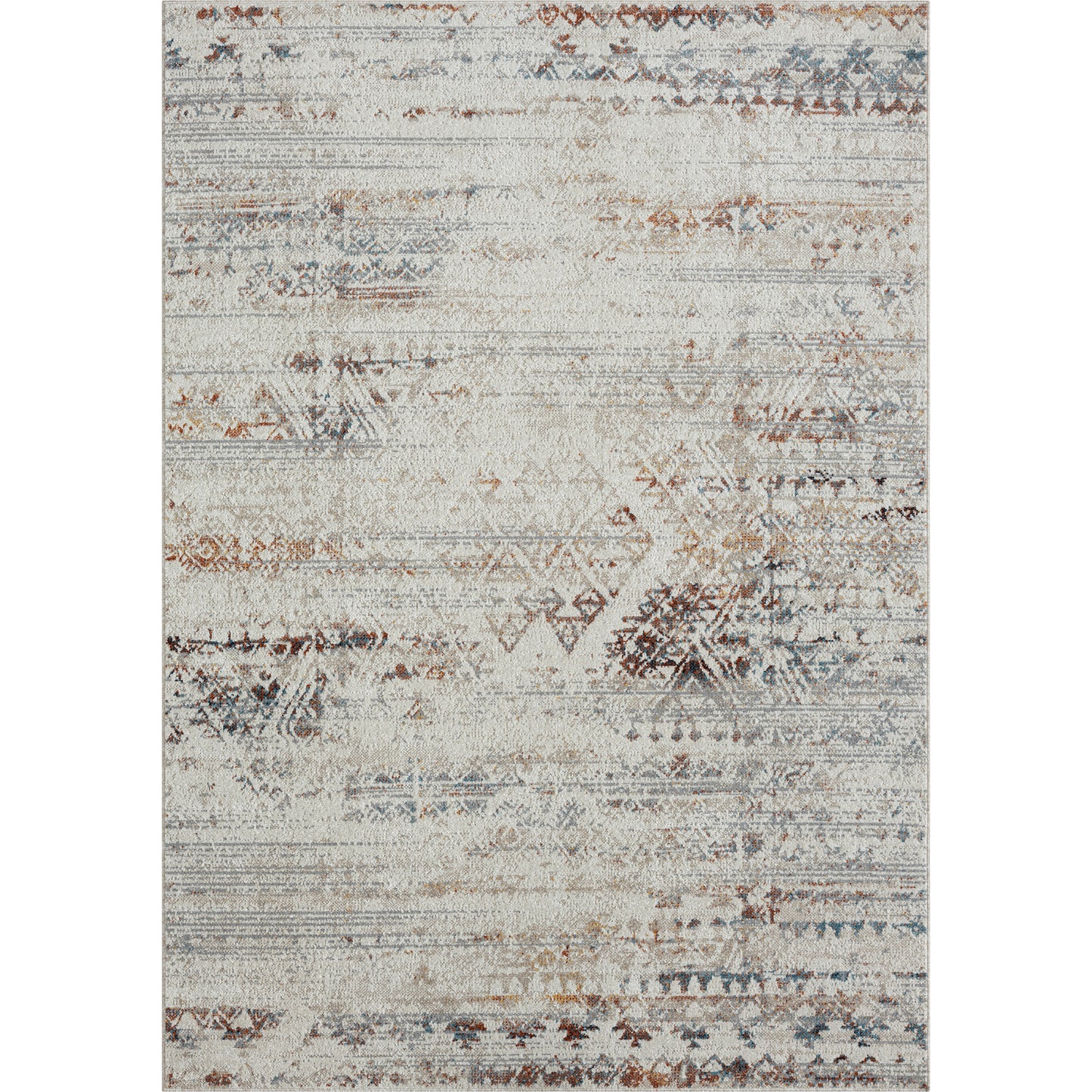 Lanham-82272 Bohemian/Eclectic Power-Loomed Gray/Multi Jute Indoor Area Rug - LR Home