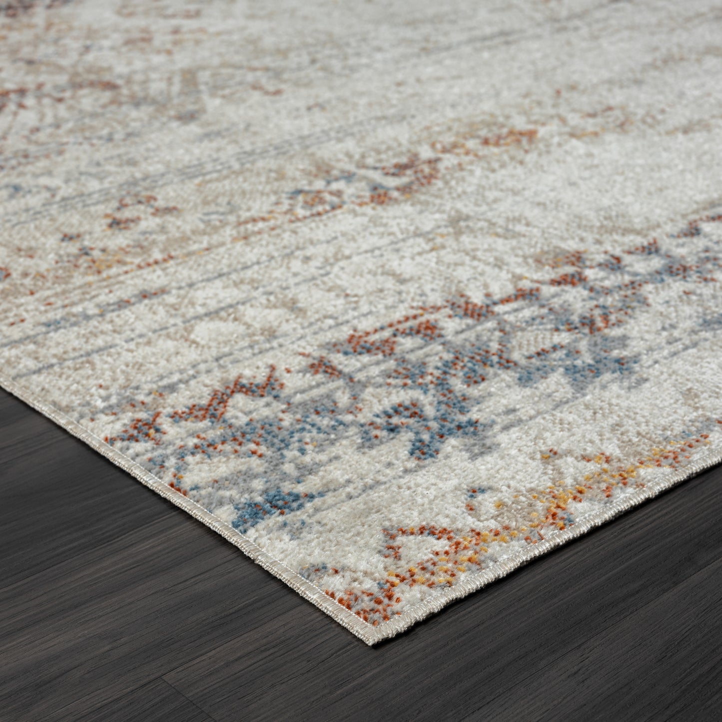 Lanham-82272 Bohemian/Eclectic Power-Loomed Gray/Multi Jute Indoor Area Rug - LR Home