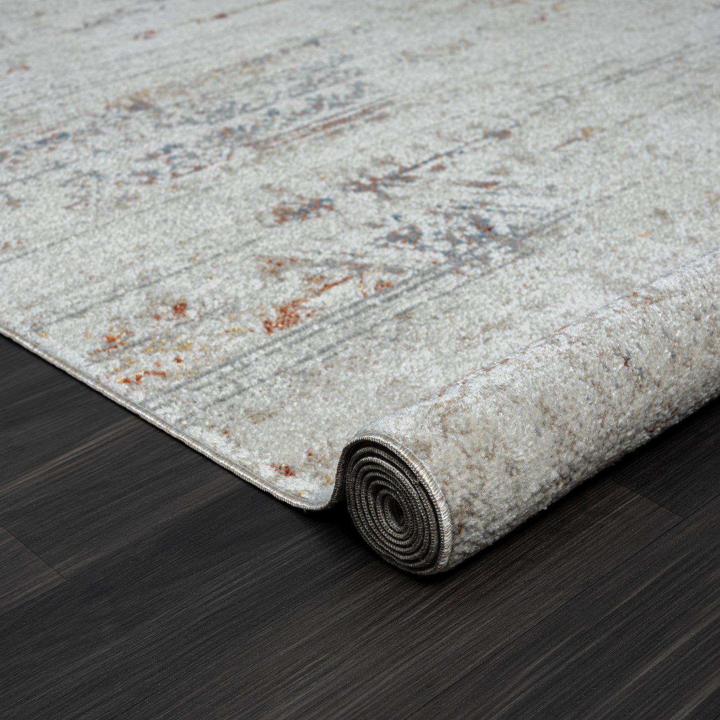 Lanham-82272 Bohemian/Eclectic Power-Loomed Gray/Multi Jute Indoor Area Rug - LR Home