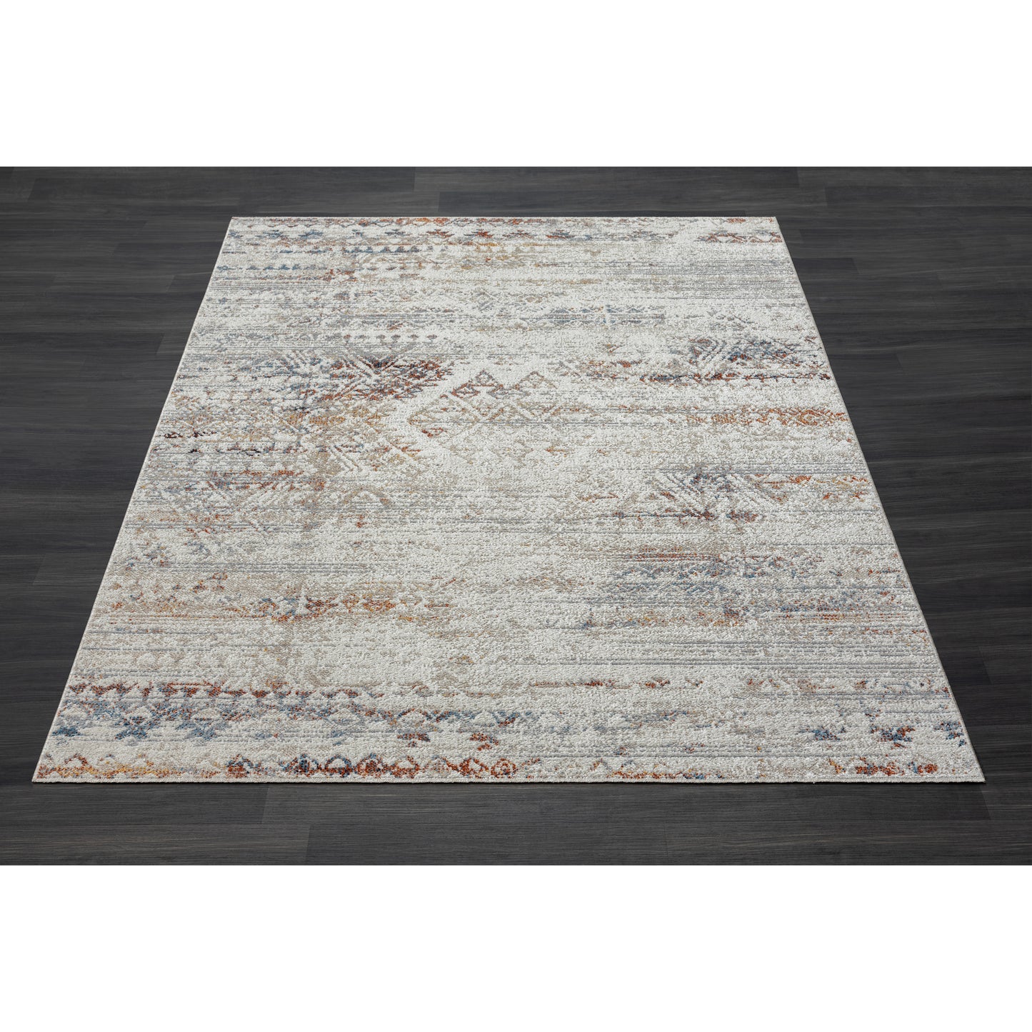 Lanham-82272 Bohemian/Eclectic Power-Loomed Gray/Multi Jute Indoor Area Rug - LR Home