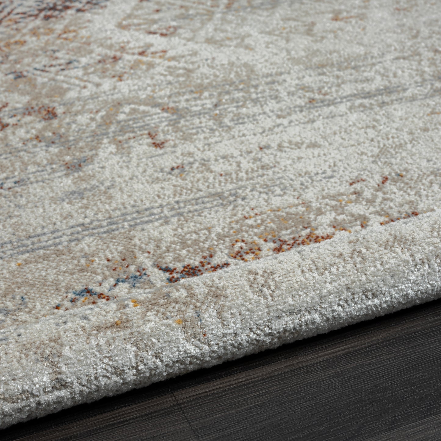 Lanham-82272 Bohemian/Eclectic Power-Loomed Gray/Multi Jute Indoor Area Rug - LR Home