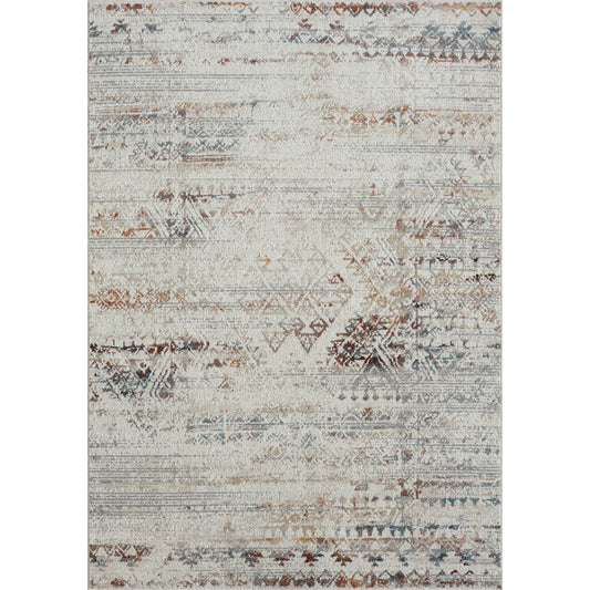Lanham Gray/Multi Contemporary Distressed Medallion Machine-Washable Area Rug - Silo view