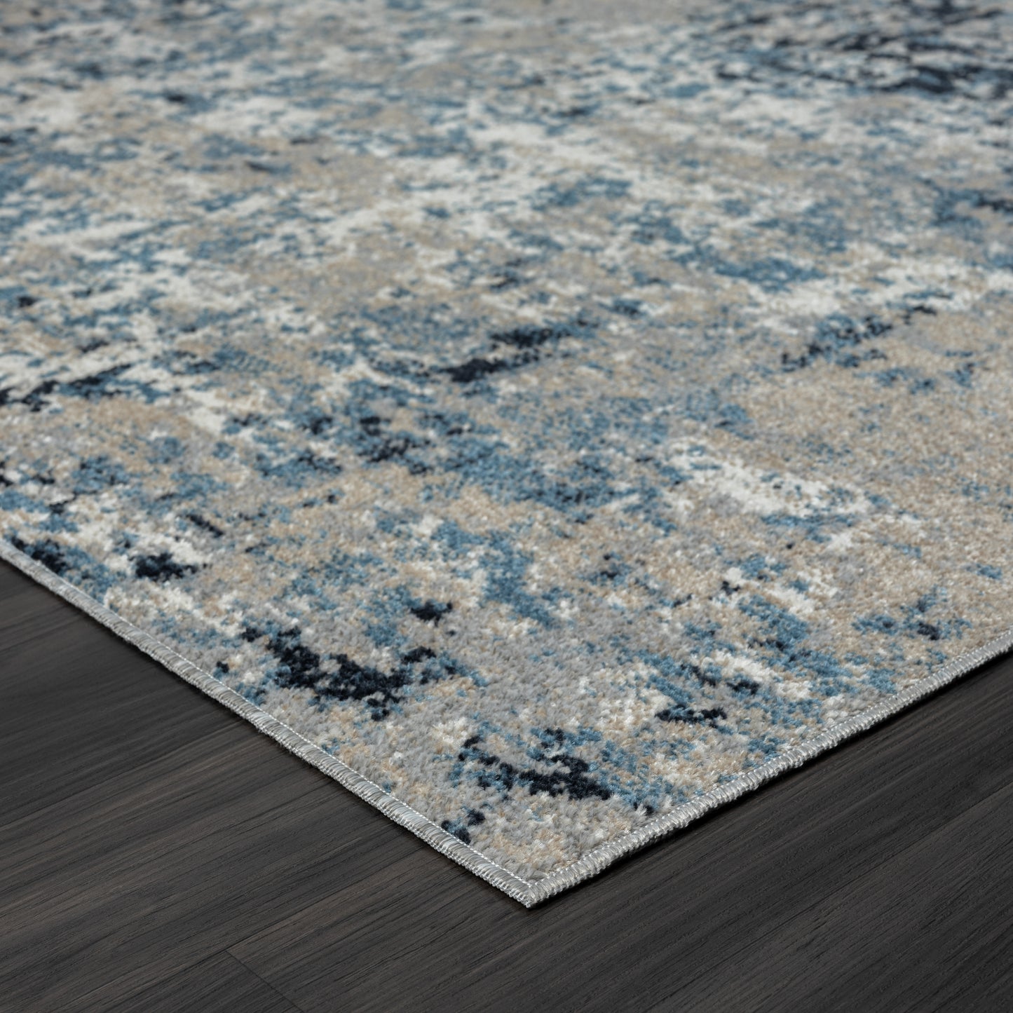 LANHM-82273 Transitional/Casual Machine Made Blue/Beige Polyester Indoor Area Rugs - LR Home