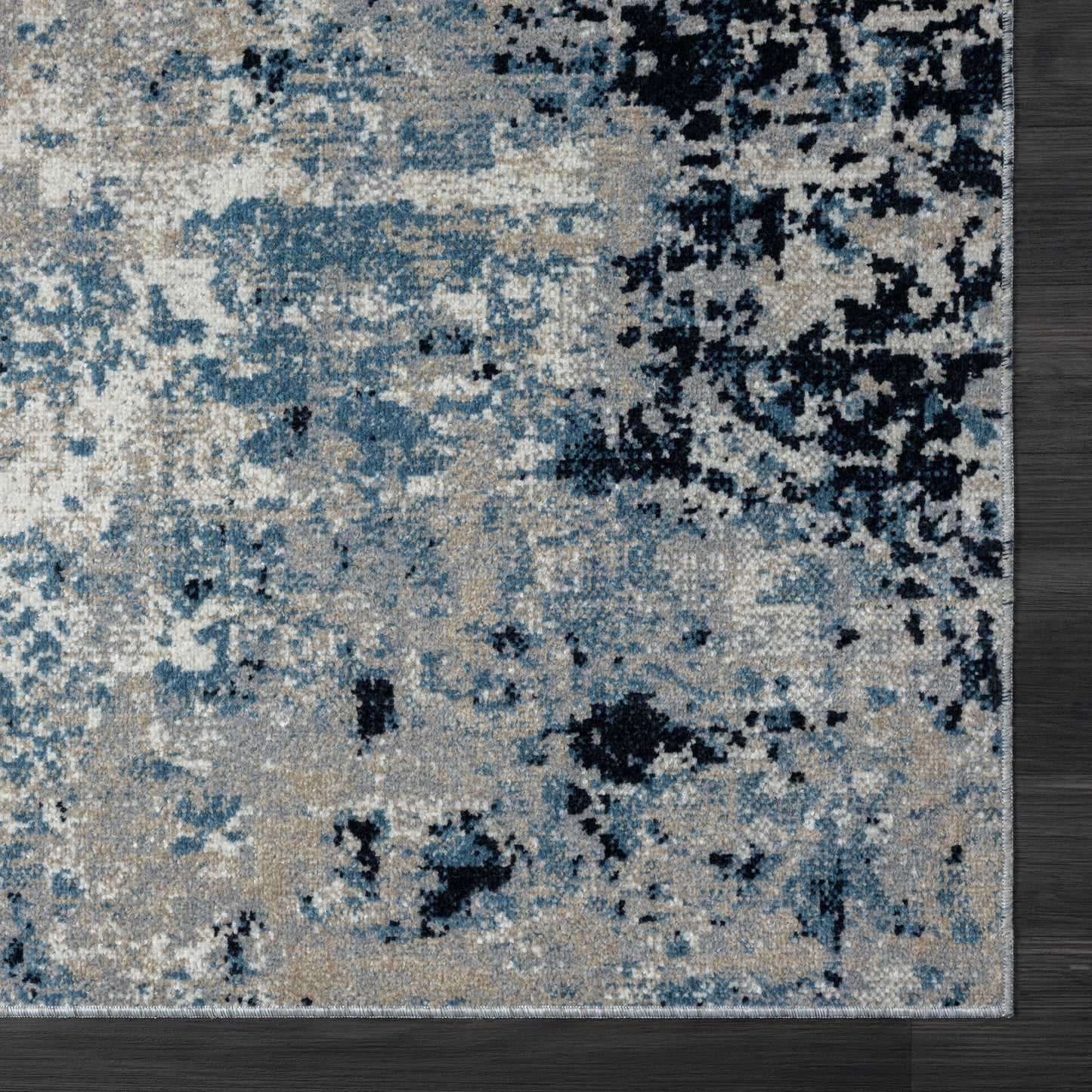 LANHM-82273 Transitional/Casual Machine Made Blue/Beige Polyester Indoor Area Rugs - LR Home
