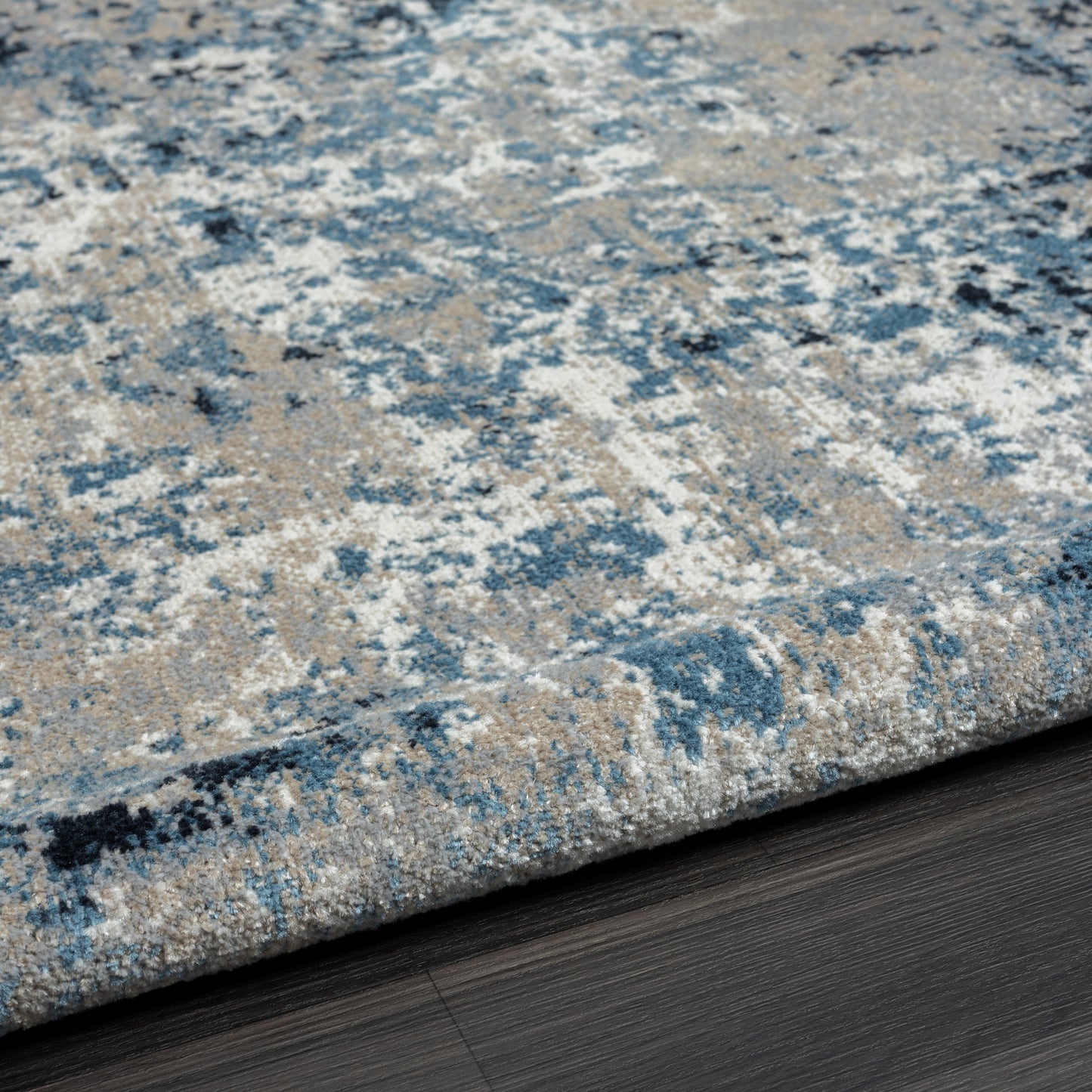 LANHM-82273 Transitional/Casual Machine Made Blue/Beige Polyester Indoor Area Rugs - LR Home