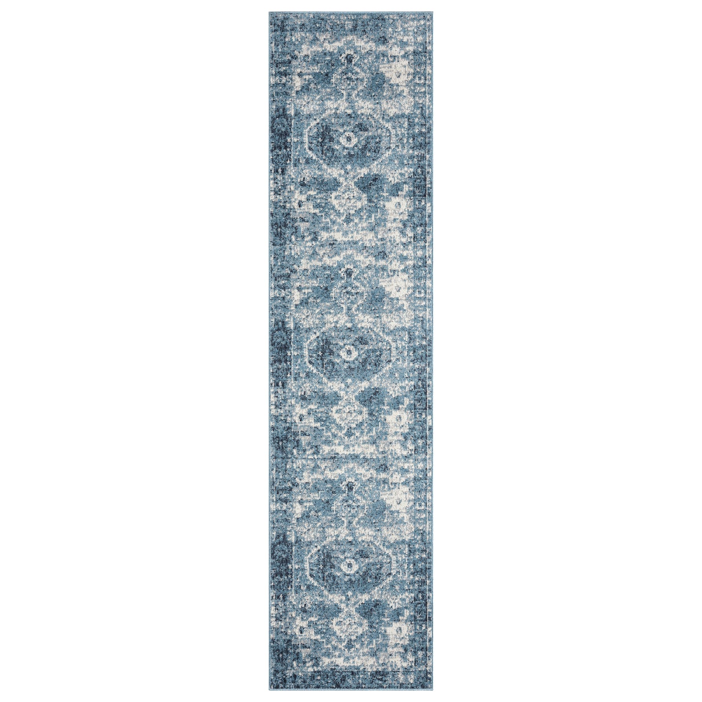 LANHM-82274 Classic/Traditional Machine Made Blue/Ivory Polyester Indoor Area Rugs - LR Home