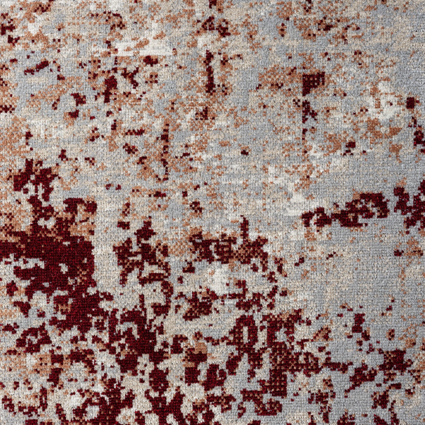 LANHM-82273 Transitional/Casual Machine Made Red/Gray Polyester Indoor Area Rugs - LR Home