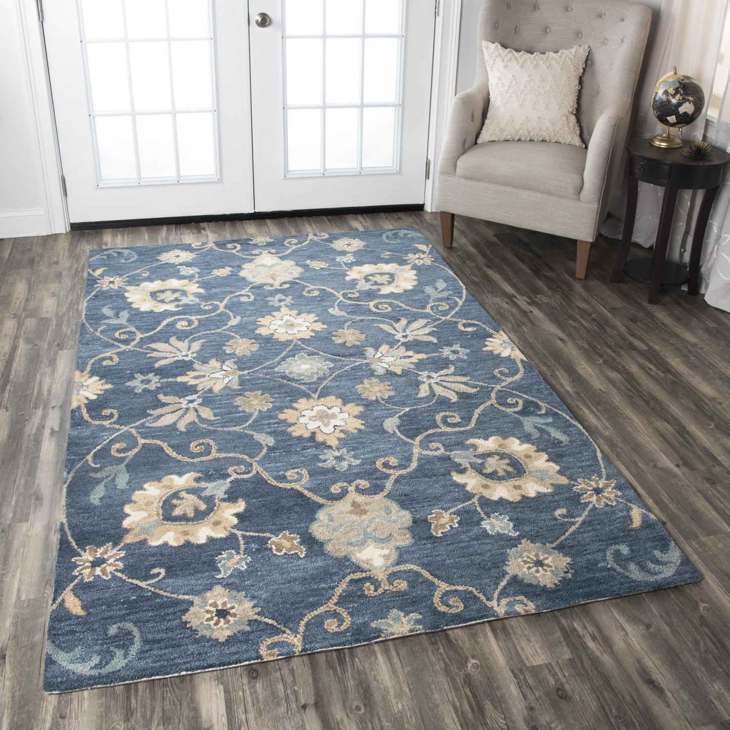 Leone LO9985 Blue Hand Tufted Rug - Rizzy