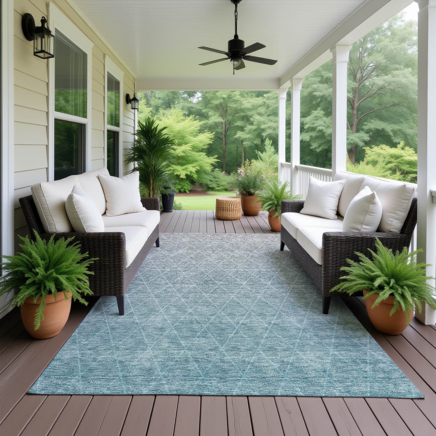 Machine Made Lazio LZ2 Teal - Dalyn Rugs