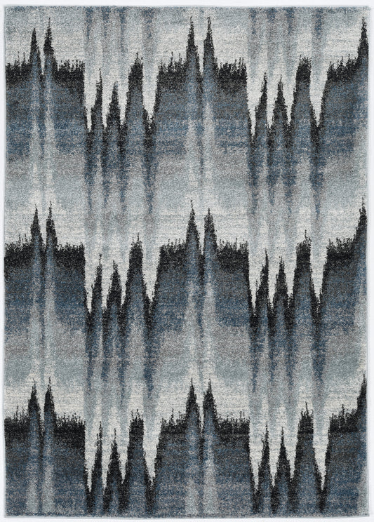Landscapes 5908 Blue Ivory Pulse Machine Woven Performance Area Rug - KAS