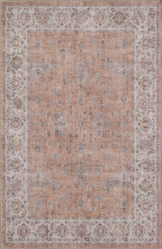 London 4816 Rust/Ivory Frederik Machine WovenPerformance Area Rug - KAS