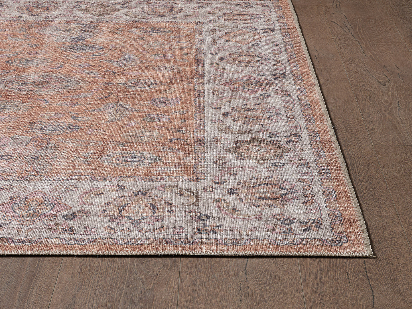 London 4816 Rust/Ivory Frederik Machine WovenPerformance Area Rug - KAS