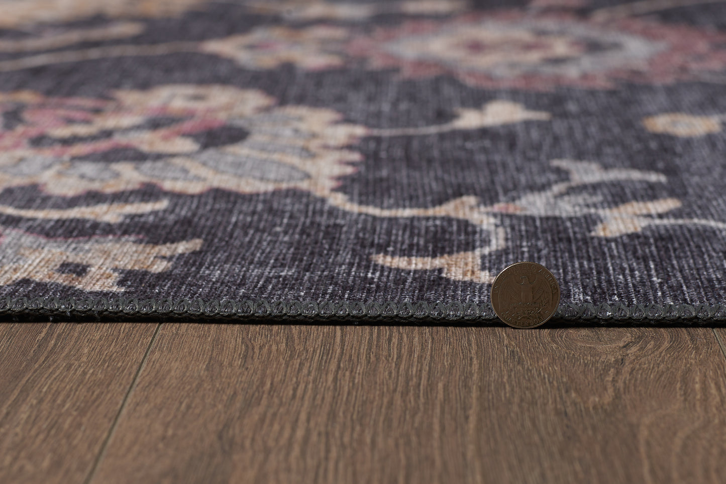 London 4818 Charcoal Bella Machine WovenPerformance Area Rug - KAS