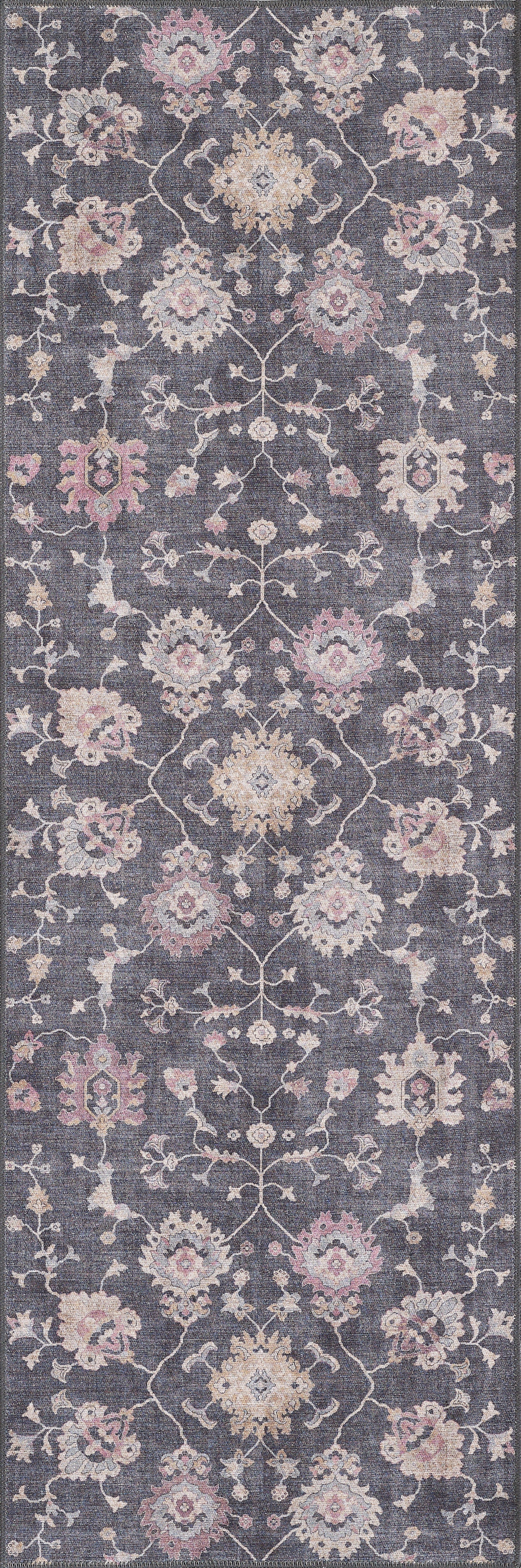 London 4818 Charcoal Bella Machine WovenPerformance Area Rug - KAS