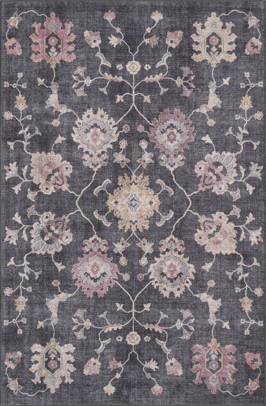 London 4818 Charcoal Bells Machine WovenPerformance Area Rug - KAS