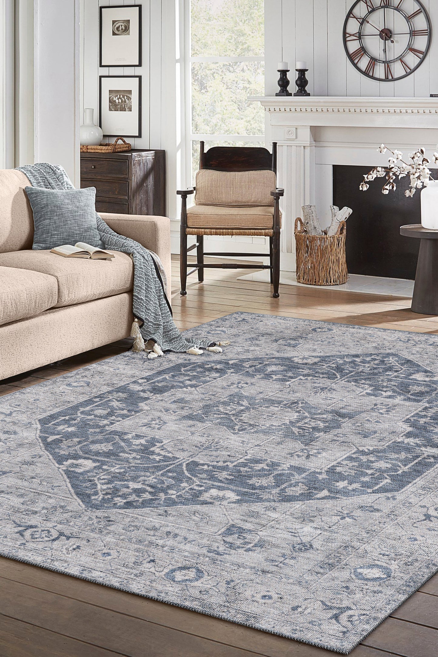 London 4819 Denim Parisain Machine WovenPerformance Area Rug - KAS